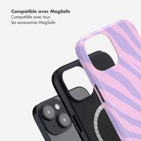 Selencia Coque arrière Vivid Tough avec MagSafe iPhone 14 - Zebra Light Pink Lilac