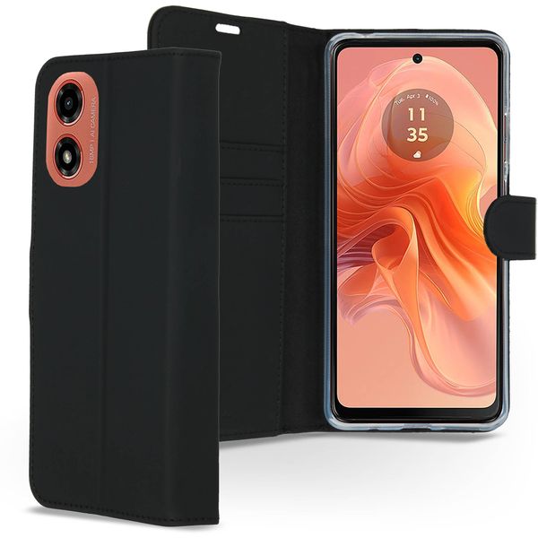 Accezz Étui de téléphone portefeuille Wallet Motorola Moto G04 / G24 - Noir