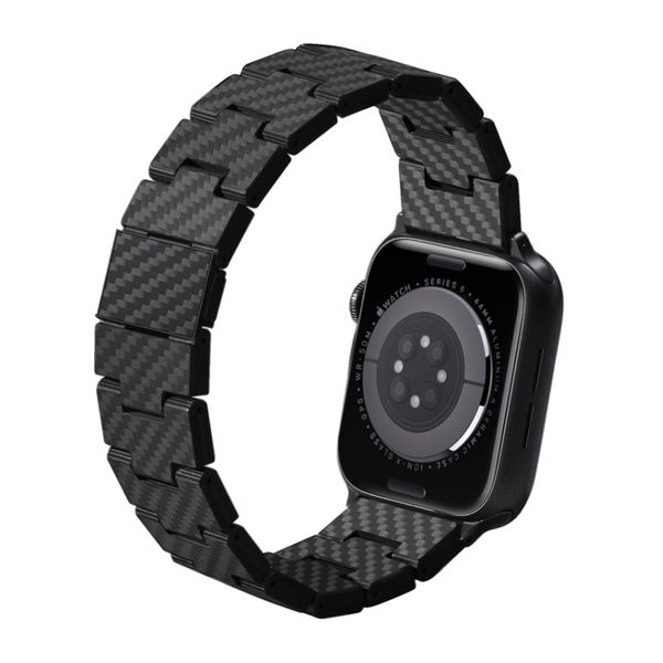 Pitaka Bracelet en fibre de carbone Apple Watch | 44/45/46/49 mm - Retro Carbon Black