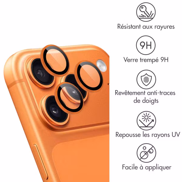 imoshion Protection d'objectif d'appareil photo (pack de 2) Apple iPhone 17 Pro / 17 Pro Max - Orange