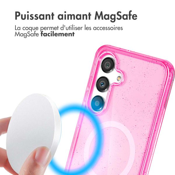 imoshion Coque Pailletée avec MagSafe Samsung Galaxy S25 Plus - Rose
