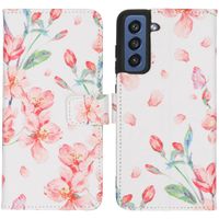 imoshion Design Softcase Bookcase Samsung Galaxy S21 FE - Blossom Watercolor White