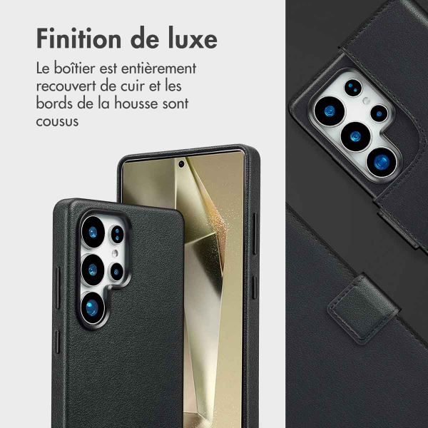 Accezz Étui de téléphone portefeuille en cuir 2-en-1 avec MagSafe Samsung Galaxy S25 Ultra - Onyx Black