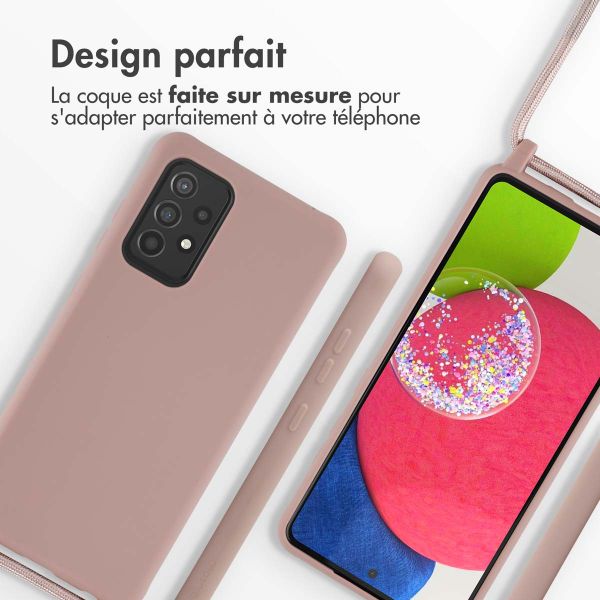 imoshion Coque en silicone avec cordon Samsung Galaxy A52(s) (5G/4G) - Sand Pink