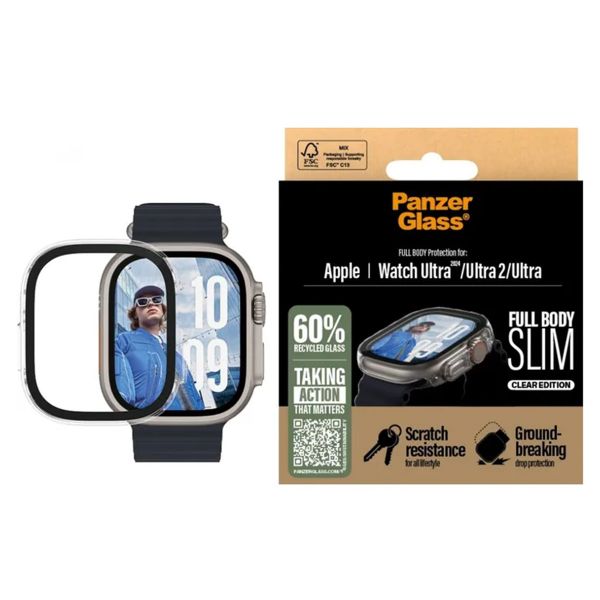 PanzerGlass Coque Full Body slim Apple Watch Ultra / Ultra 2 / Ultra 3 - 49 mm - Transparent