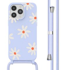 imoshion Coque design en silicone avec cordon Apple iPhone 14 Pro Max - Lila Flower Distance