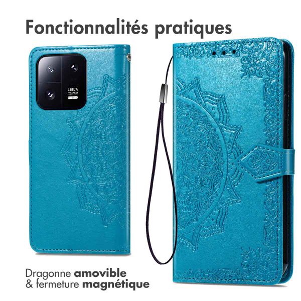 imoshion Etui de téléphone portefeuille Mandala Xiaomi 13 Pro - Turquoise