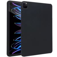 Accezz Coque Liquid Silicone avec porte-stylet Apple iPad Pro 12.9 (2022) / Pro 12.9 (2021) / Pro 12.9 (2020) - Noir