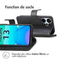 imoshion Étui de téléphone portefeuille Luxe Xiaomi Redmi 13 (4G) - Noir