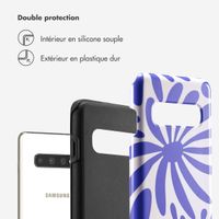 Selencia Coque arrière Vivid Tough Samsung Galaxy S10 - Modern Bloom Sapphire Blue