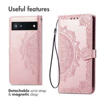 imoshion Etui de téléphone portefeuille Mandala Google Pixel 6a - Rose Dorée