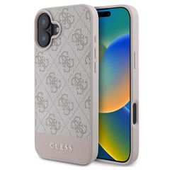 Guess Coque arrière Bottom Stripe 4G Apple iPhone 16 - Rose