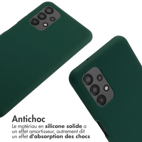 imoshion ﻿Coque en silicone avec cordon Samsung Galaxy A13 (4G) - Vert foncé