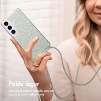 imoshion Coque Design avec cordon Samsung Galaxy S25 - Smoke Green Flowers