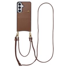 Selencia Coque de télephone Nova avec cordon et porte-cartes Samsung Galaxy S26 - Mocha Brown