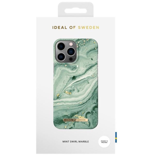 iDeal of Sweden Coque Fashion iPhone 13 Pro Max - Mint Swirl Marble