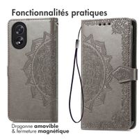 imoshion Etui de téléphone portefeuille Mandala Oppo A18 / Oppo A38 - Gris