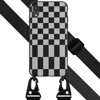 Selencia ﻿Coque design en silicone avec cordon amovible Apple iPhone Xr - Irregular Check Black
