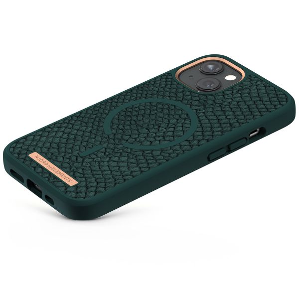 Njorð Collections Coque Salmon Leather MagSafe iPhone 13 - Dark Green