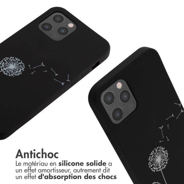 imoshion Coque design en silicone avec cordon iPhone 12 (Pro) - Dandelion Black