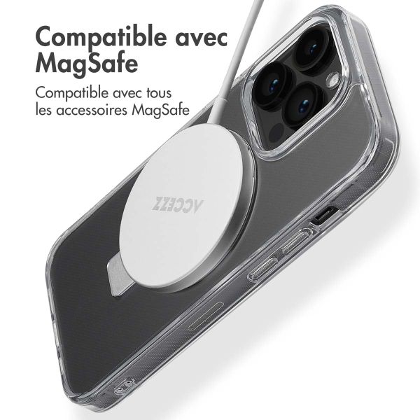Accezz Coque Ring Stand avec MagSafe Apple iPhone 14 Pro - Transparent