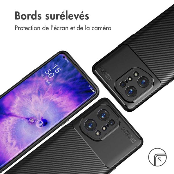 imoshion Coque silicone Carbon Oppo Find X5 - Noir