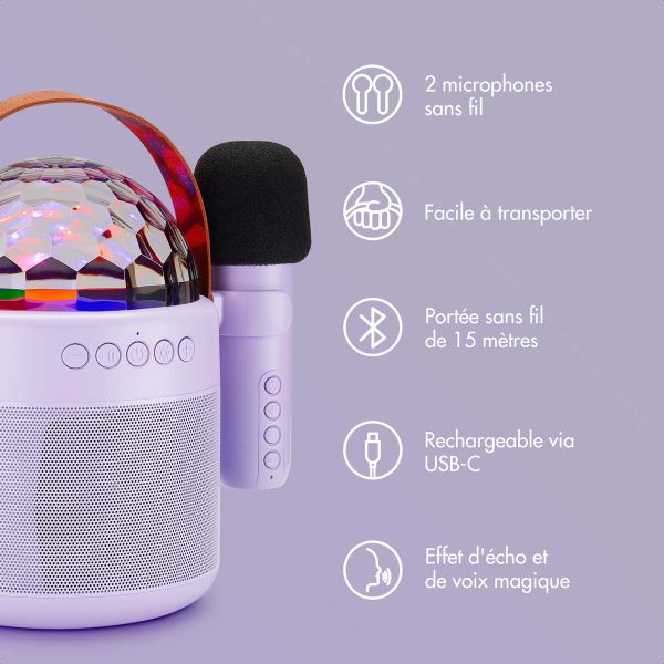 imoshion Sing & Shine Karaoke Set - Enceinte et 2 micros - Lavender Lilac