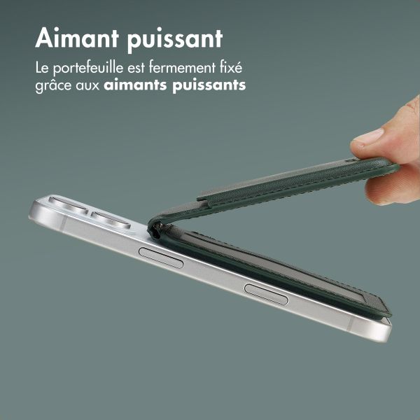 Accezz Portefeuille en cuir avec support - Compatible avec MagSafe et Qi2 - Cedar Green