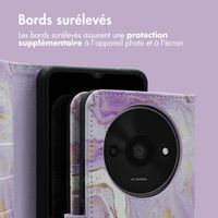 imoshion Étui de télephone portefeuille Design Xiaomi Redmi A3 - Purple Marble
