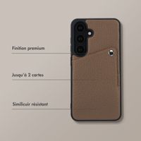 Selencia Coque Riva avec porte-cartes Samsung Galaxy S25 / S24 - Mocha Brown