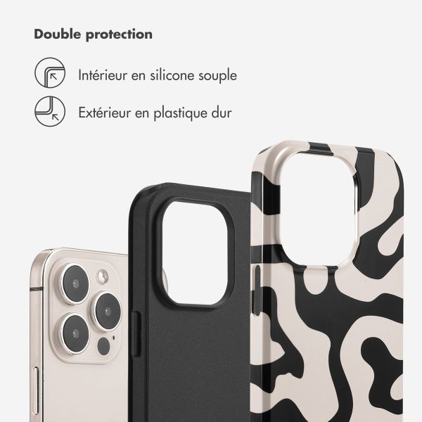 Selencia Coque arrière Vivid Tough iPhone 14 Pro - Art Wave Black