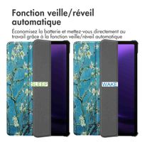 imoshion Coque tablette Design Trifold Samsung Galaxy Tab S9 11.0 pouces / Tab S10 FE / S9 FE 10.9 pouces - Green Plant