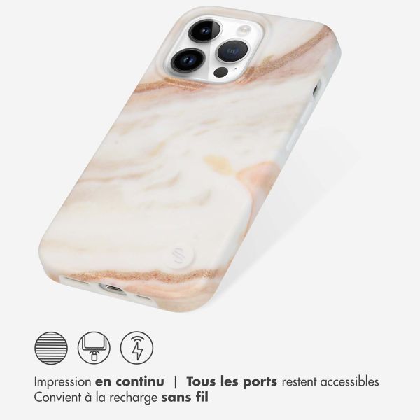 Selencia Aurora Coque Fashion iPhone 14 Pro - ﻿Coque durable - 100 % recyclée - Marbre Blanc