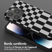 Selencia ﻿Coque design en silicone avec cordon amovible iPhone 14 Pro - Irregular Check Black