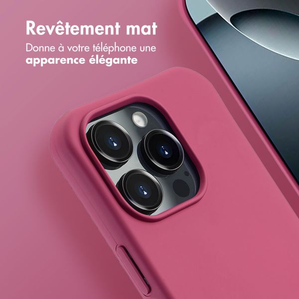 imoshion Coque arrière Color avec cordon amovible et MagSafe Apple iPhone 16 Pro - Raspberry