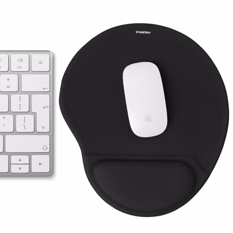 imoshion Tapis de souris ergonomique - Tapis de souris avec repose-poignet - 30 x 25 cm - Noir