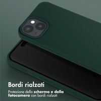 Selencia Coque silicone avec cordon amovible Apple iPhone 15 - Vert foncé