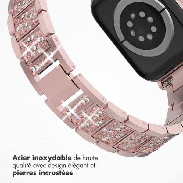 Selencia Bracelet à maillons scintillants Apple Watch Series 1 t/m 9 / SE (38/40/41 mm) | Series 10 / 11 (42 mm) - Rose