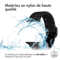 imoshion Bande élastique en nylon Apple Watch Series 1-10 / SE / Ultra (2) - 42/44/45/46/49 mm - Noir