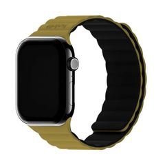 Holdit Bracelet en silicone magnétique Apple Watch | 38/40/41/42 mm - Warm Olive / Black