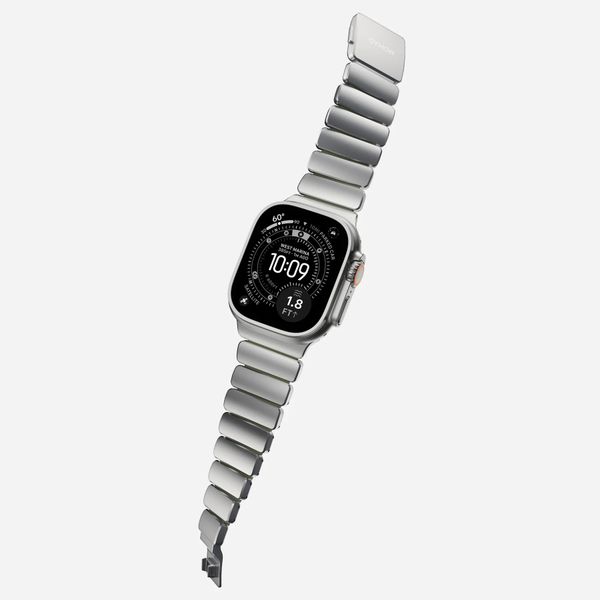 Nomad Bracelet Stratos Apple Watch | 44/45/46/49 mm - Forest Green / Natural Titanium
