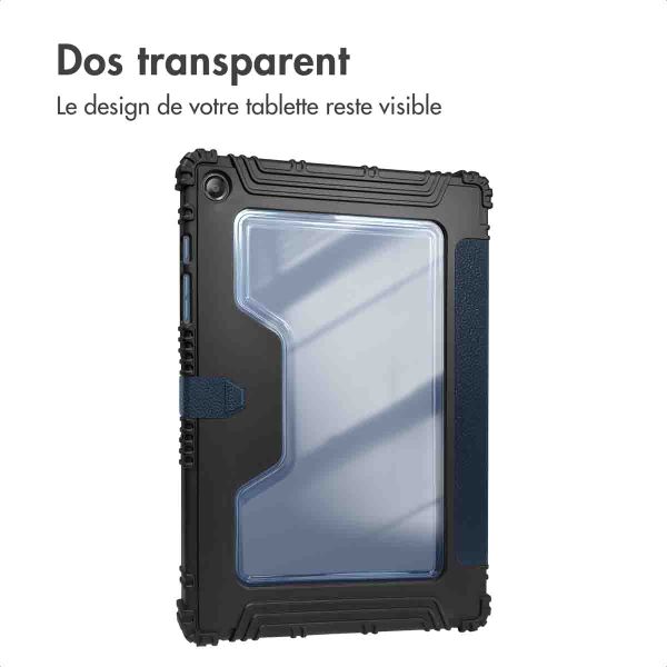 Accezz Coque tablette Rugged Trifold Samsung Galaxy Tab A9 Plus - Bleu foncé