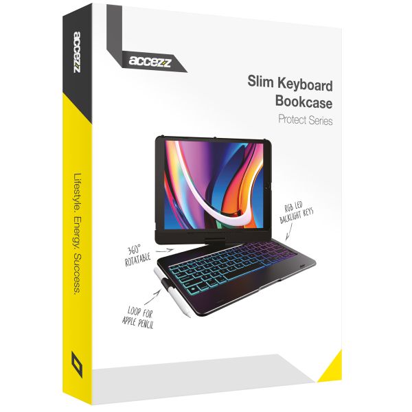 Accezz Étui de tablette Clavier QWERTY iPad 10.2 pouces (2019/2020/2021) / iPad Pro 10.5 (2017) - Noir
