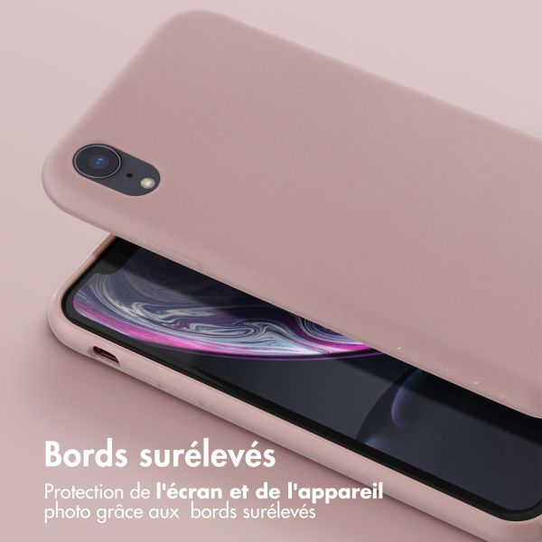 Selencia Coque silicone avec cordon amovible iPhone Xr - Sand Pink