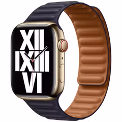 Apple Leather Link Apple Watch Series 1 á 10 / SE / Ultra (2) (44/45/46/49 mm) - Taille S/M - Ink