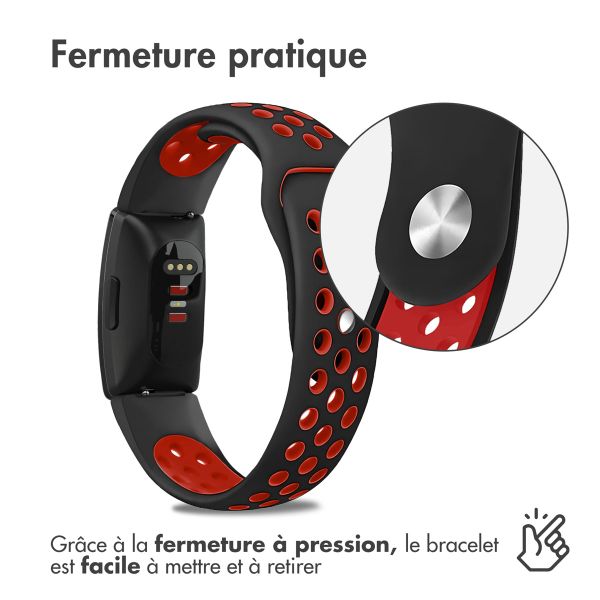 imoshion Bracelet sportif en silicone Fitbit Inspire - Noir / Rouge