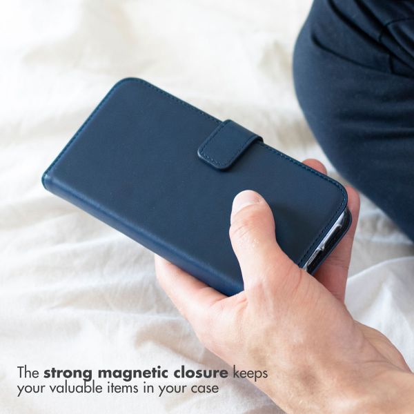 Selencia Étui portefeuille en cuir véritable Apple iPhone 11 Pro - Bleu