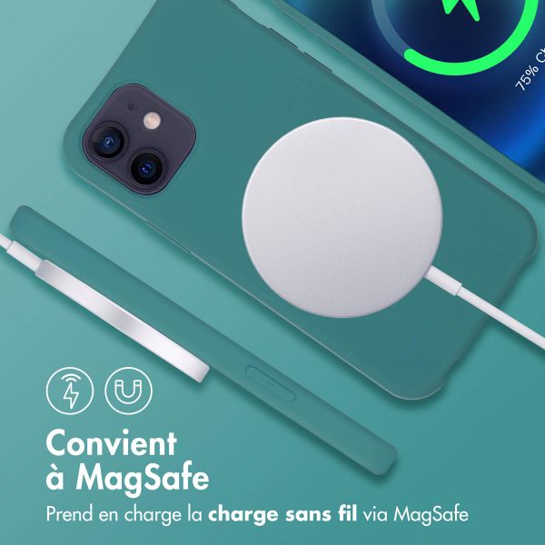 imoshion Coque arrière Color avec cordon amovible et MagSafe Apple iPhone 12 (Pro) - Vert foncé