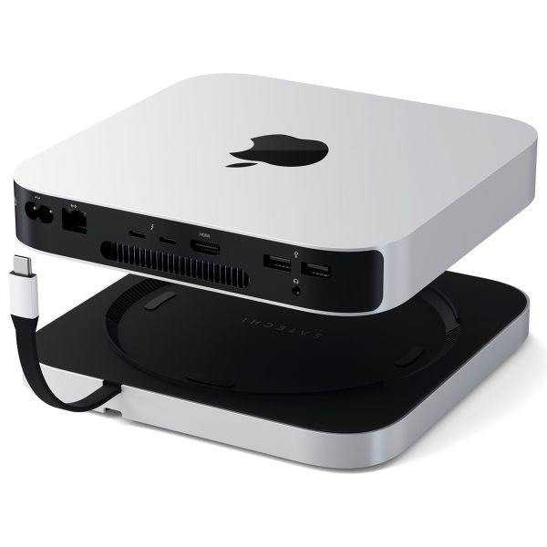 Satechi Support en aluminium pour Mac Mini/Mac Studio - Avec emplacement pour SSD - Argent