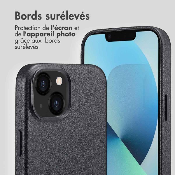 Accezz Coque arrière en cuir avec MagSafe Apple iPhone 13 - Onyx Black